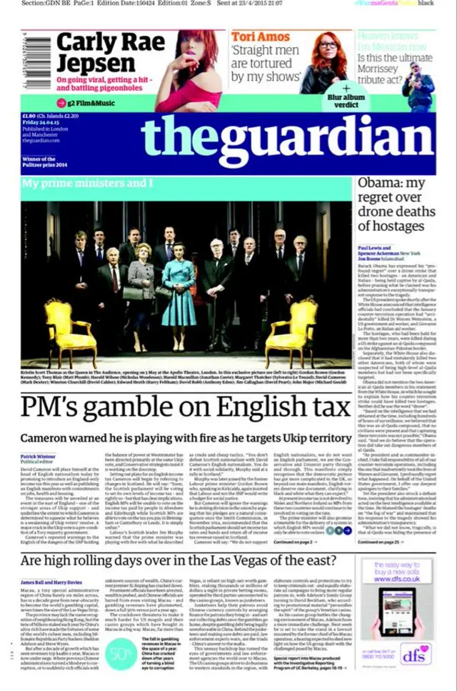 Guardian front page