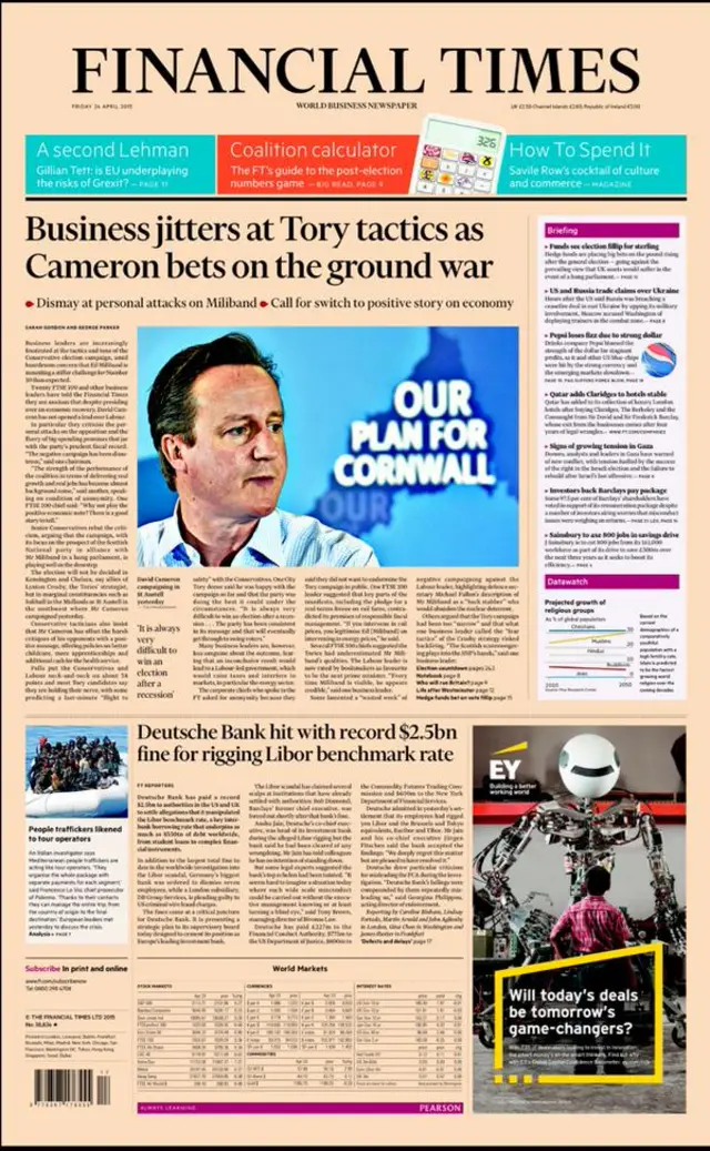 Financial times front page