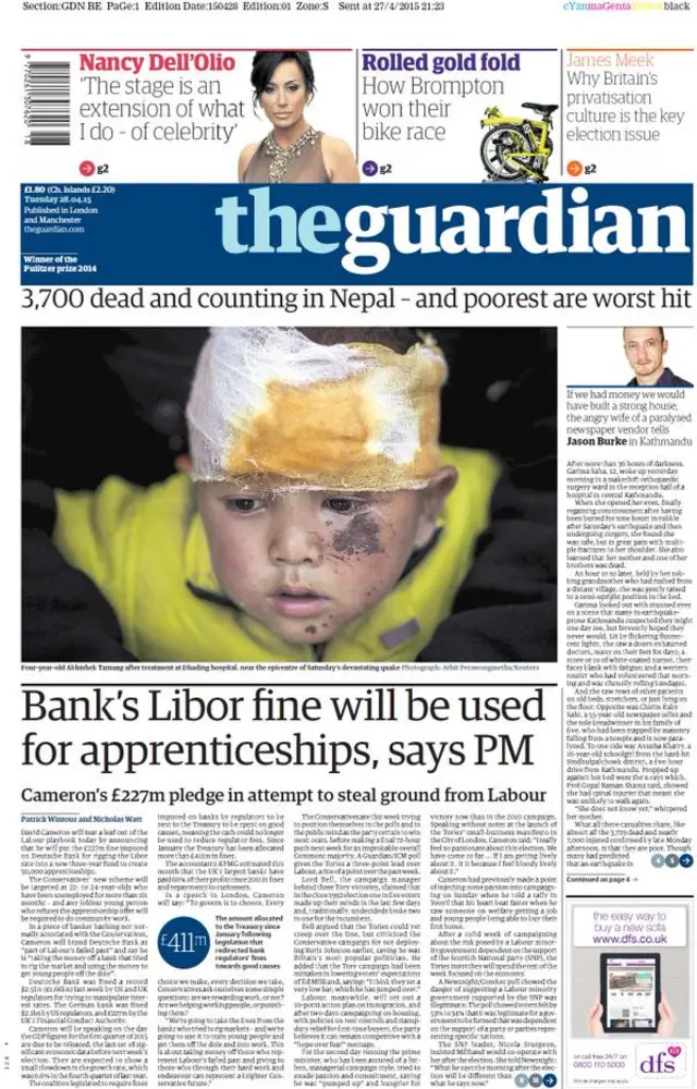 Guardian front page