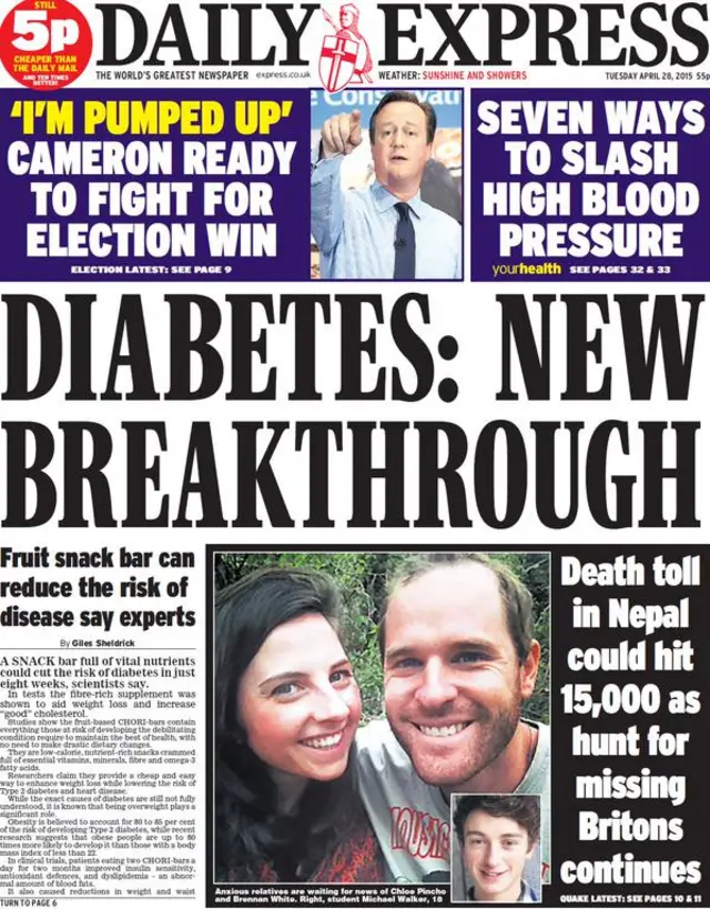 Daily Express front page