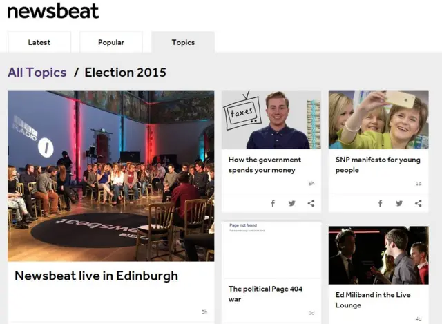 Newsbeat's election pages