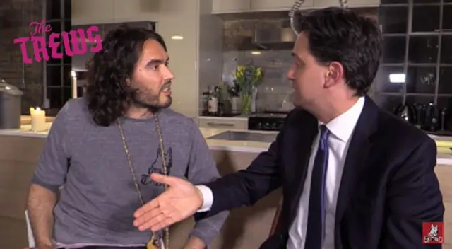 Ed Miliband with Russell Brand