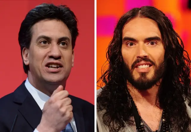 Ed Miliband and Russell Brand