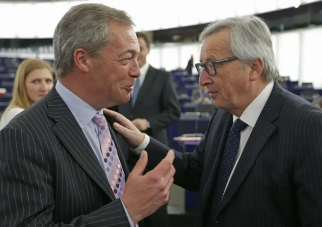 Nigel Farage and Jean Claude Juncker