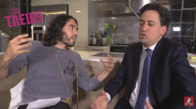 Russell Brand and Ed Miliband