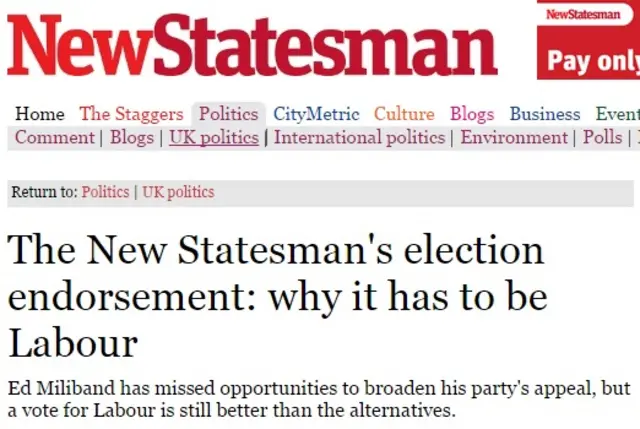 New Statesman website