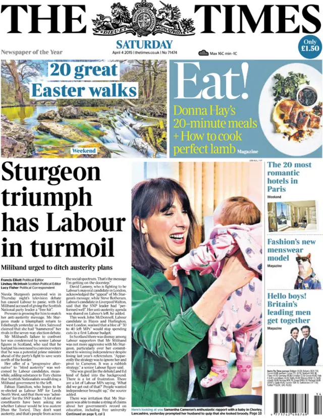 Times front page, 4/4/15