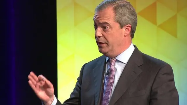 Nigel Farage during his question and answer session