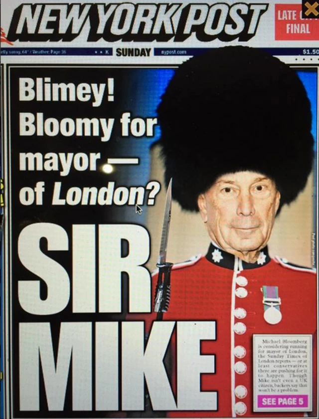 Tomorrow's New York Post front page