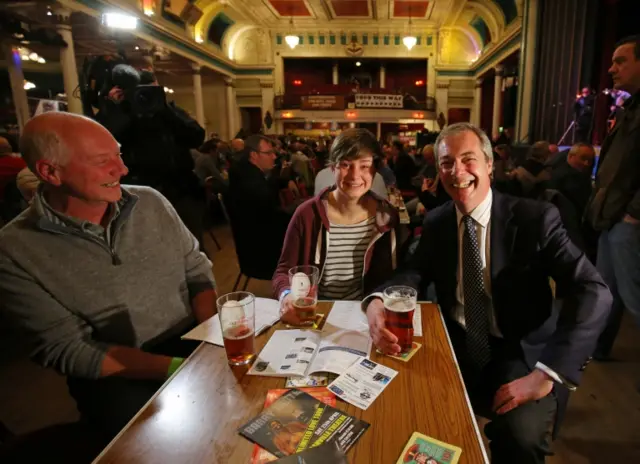 Nigel Farage drinking