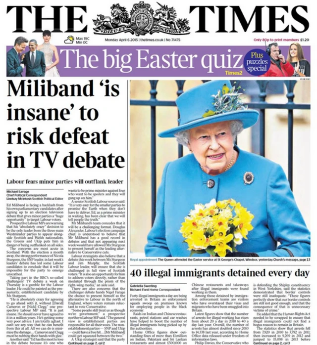 Tomorrow's Times front page