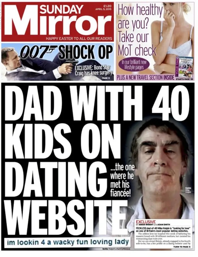 Sunday Mirror front