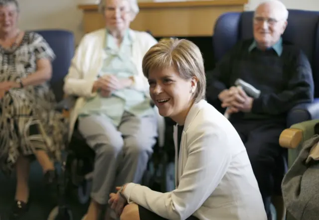 Nicola Sturgeon visiting a care home