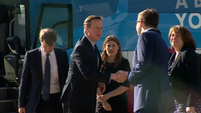 David Cameron is greeted in Bristol