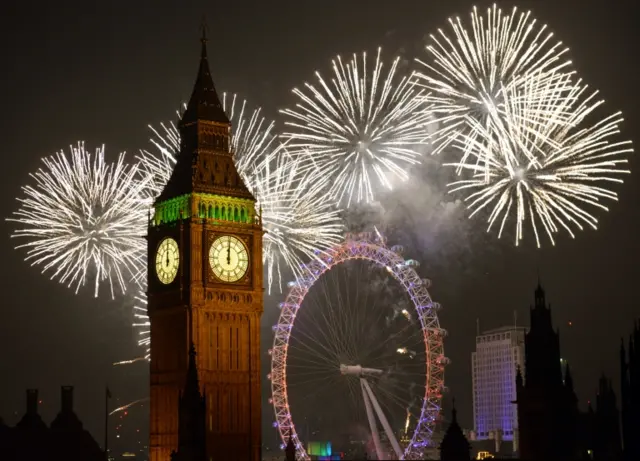 New Year fireworks in London