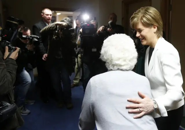 Nicola Sturgeon visiting care home