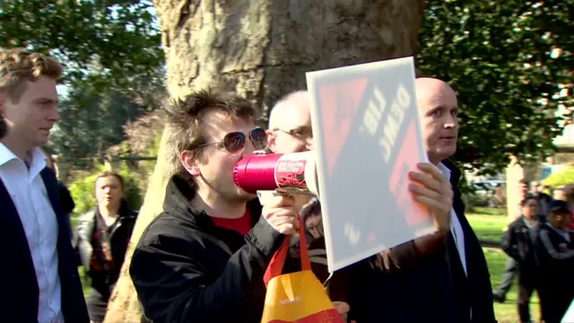 Anti-Clegg protester