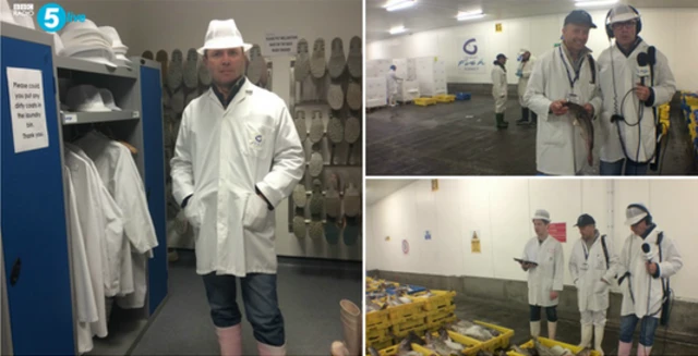 Nicky Campbell at Grimsby fish market