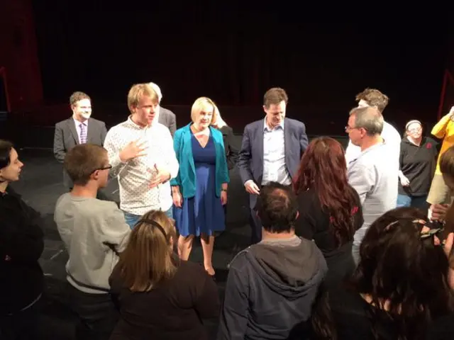 Nick Clegg at a Romiley theatre