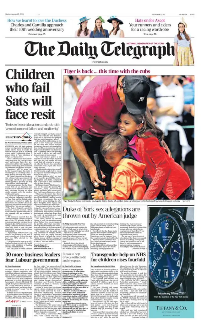 Telegraph front page