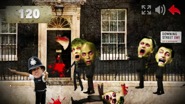 Online game with zombies in Downing Street