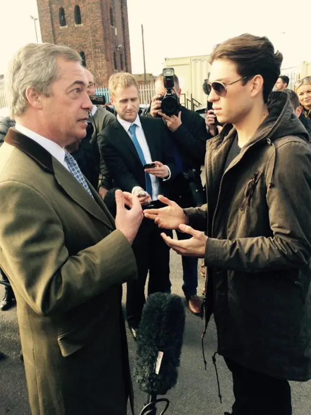 Nigel Farage and Joey Essex