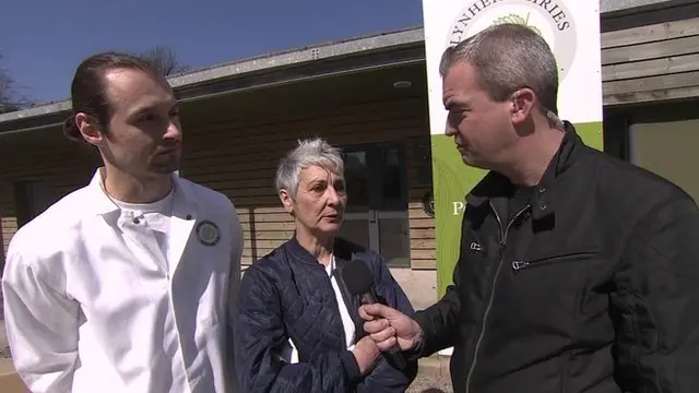 Giles Dilnot with cheese-makers in Cornwall