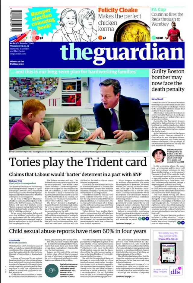 Guardian front page