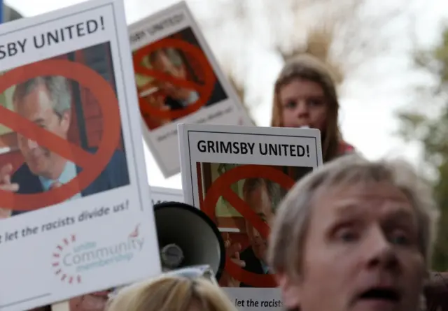 Anti-UKIP protesters