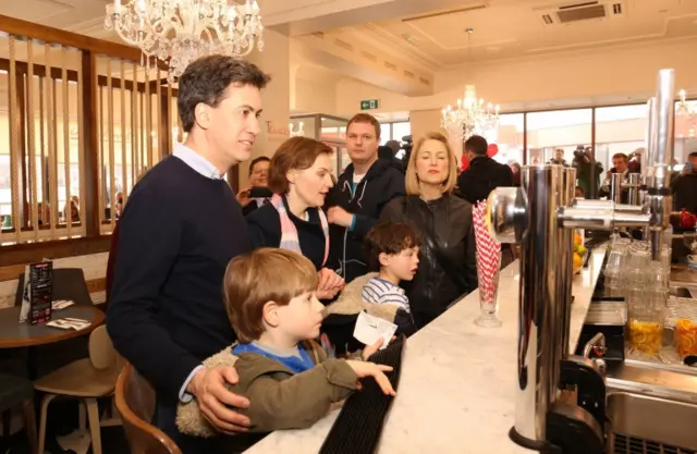 Ed Miliband buying fish and chips