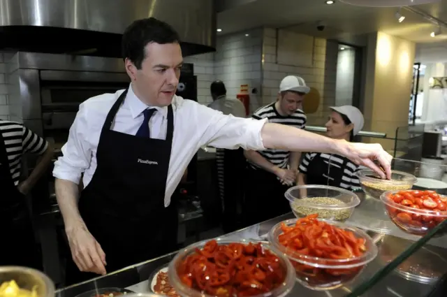 George Osborne making pizza