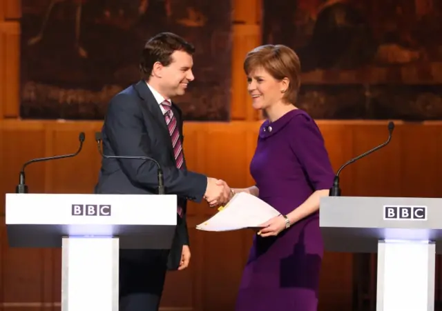 BBC's James Cook and SNP leader Nicola Sturgeon