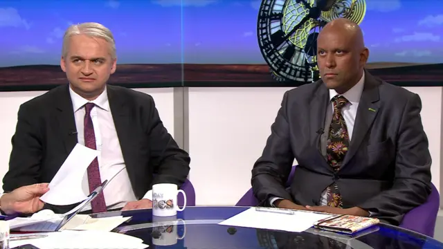 UKIP's Patrick O'Flynn and Green Party's Shahrar Ali