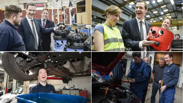 Composite image showing various photographs of George Osborne laughtin