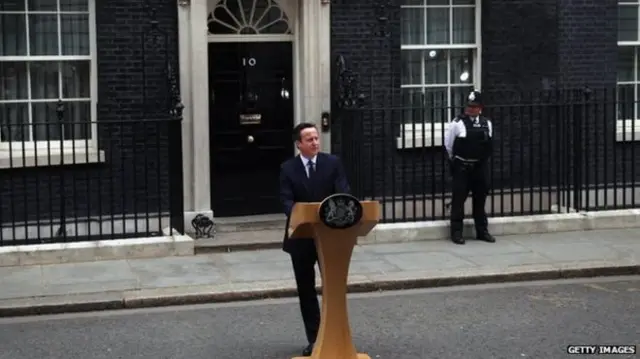 David Cameron outside Downing Street after the election