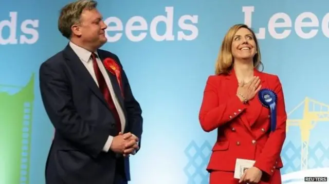 Ed Balls is defeated by Conservative Andrea Jenkyns