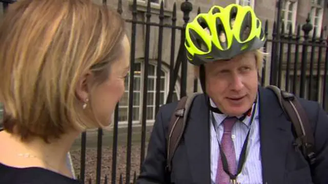 Laura Kuenssberg and Boris Johnson