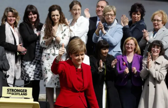 Nicola Sturgeon and new SNP MPs