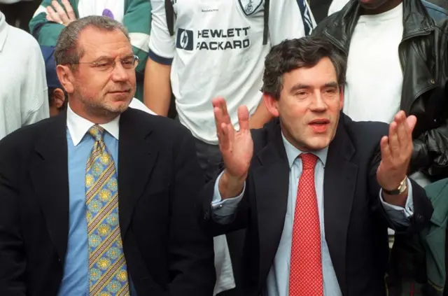 Alan Sugar and Gordon Brown in 1997