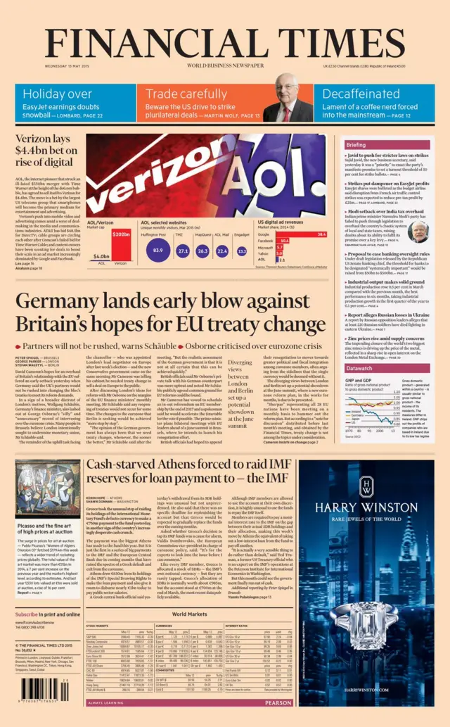 Financial Times front page