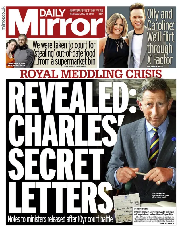 Daily Mirror front page