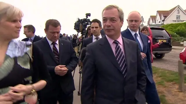 Nigel Farage and reporters