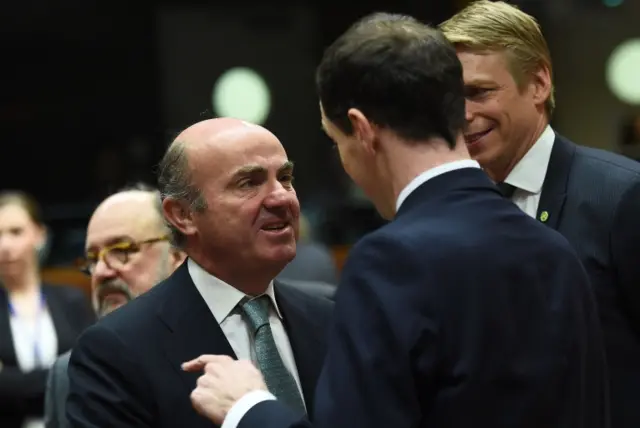 Spanish Finance Minister Luis de Guindos Jurado and George Osborne