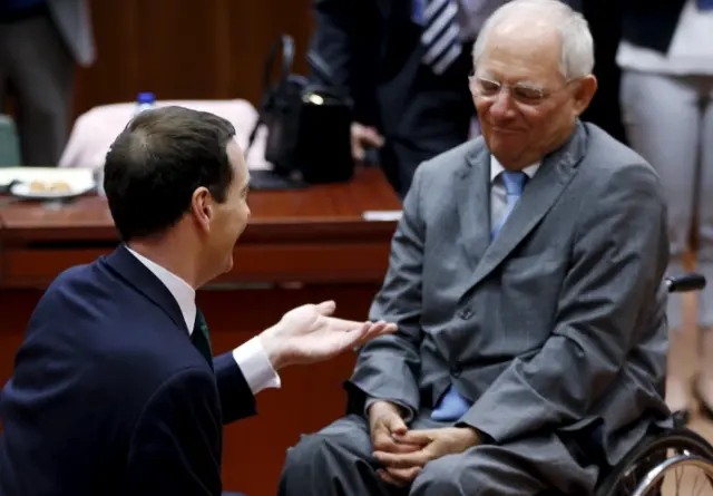 George Osborne and German Finance Minister Wolfgang Schaeuble