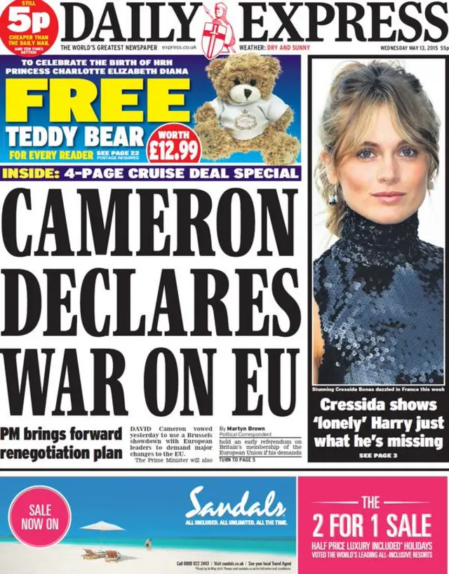 Daily Express front page