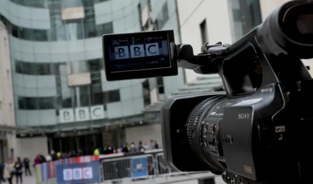 BBC camera outside New Broadcasting House