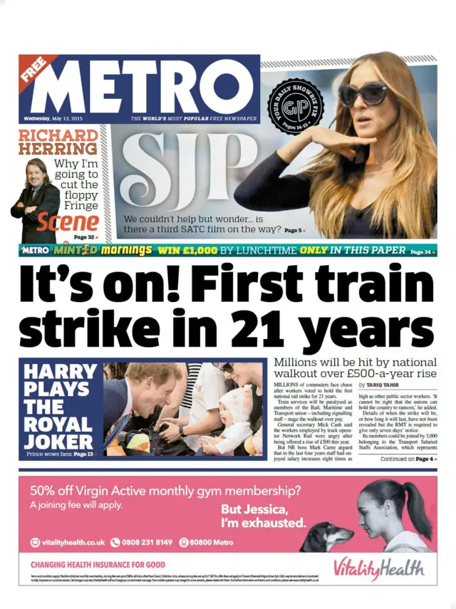 Metro front page