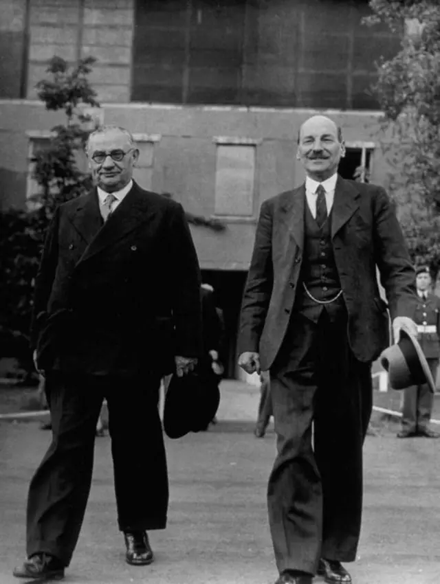 Aneurin Bevin and Clement Attlee