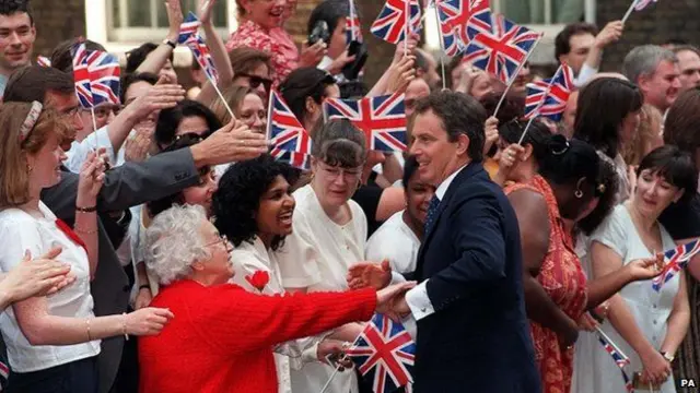 Tony Blair after his election victory in 1997