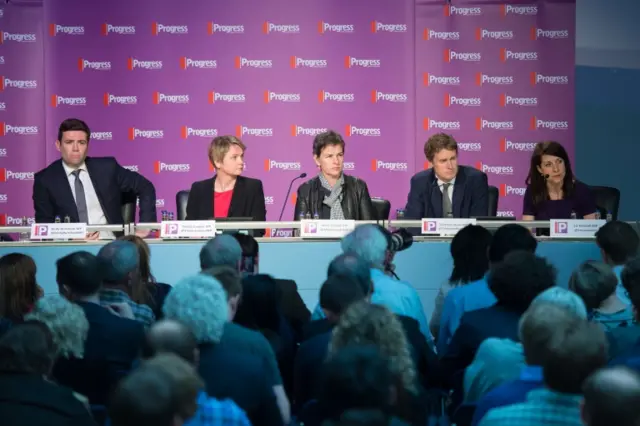 Labour leadership candidates at the Progress conference this weekend